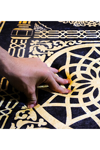 Carpetella 3 Cm Kalın Süngerli Yumuşak Seccade Yıkanabilir Çeyizlik Hediyelik Namazlık Katlanabilir (70X120CM)