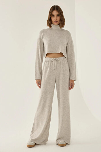 Hiccup Elastic Waist Knitted Trousers