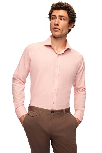 D'S Damat Ιταλικός γιακάς Dusty Rose Slim Fit - Μακρυμάνικη γραβάτα με λεπτή εφαρμογή