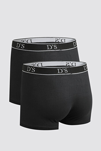 D'S Damat Μαύρο Lycra Boxer Σετ 2 - Groom, Λαστιχένια μέση, Λογότυπο μάρκας, Stretchable