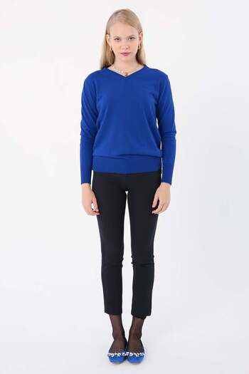 ALLDAY Saks V-Neck Knitwear Sweater