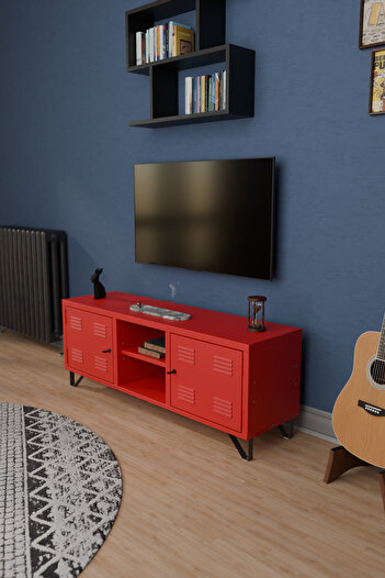 Machin-x TV Ünitesi - Metal Televizyon Sehpası - 135 cm - Pastel Renk - Endüstriyel Tip