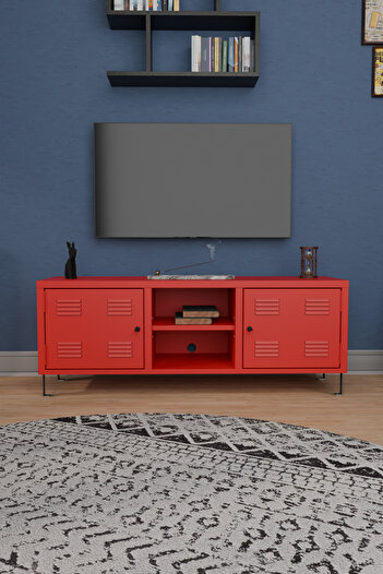 Machin-x TV Ünitesi - Metal Televizyon Sehpası - 135 cm - Pastel Renk - Endüstriyel Tip