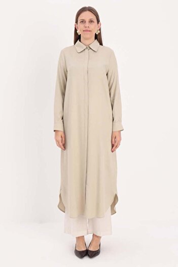 ALLDAY Defne-Hidden Placket Shirt Tunic