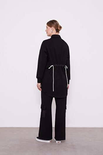 Levidor Black Quilted Chain Detailed Sports Set