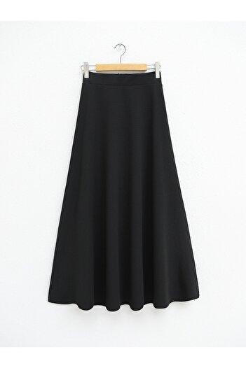 Modamorfo Imported Lycra Crepe Fabric Kilos A-Line Skirt - Black