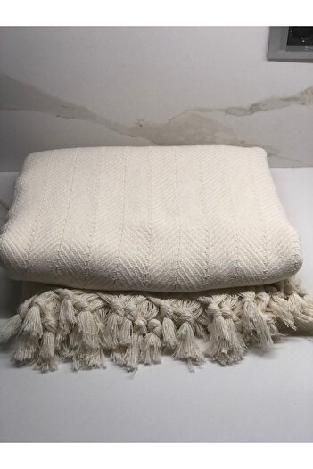 Koza Mix towel Çekyat Örtüsü Krem 180x210 Cm Balıksırıtı Koltuk Örtüsü