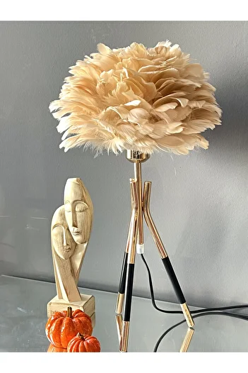 ROSSEV Beige Lampshade Feather