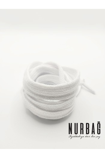 NURBAĞ DOKUMA Sports Shoelace White Flat Cotton 115 Cm 1 Pair Bs95