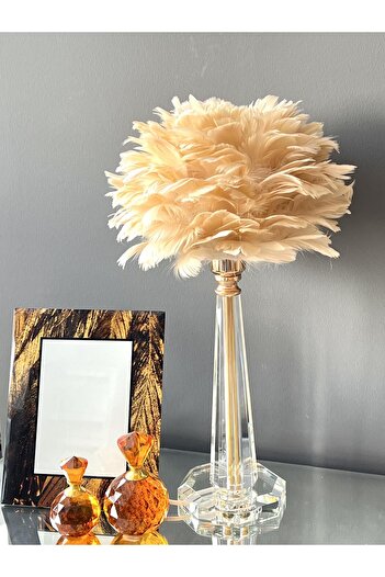 ROSSEV Beige Lampshade Feather - 50 cm