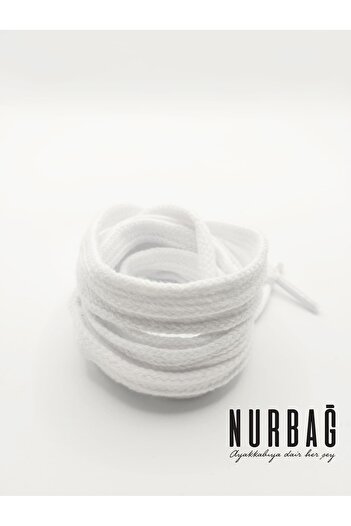 NURBAĞ DOKUMA SPORTS SHOES TIE WHITE FLAT COTTON 110 CM 1 PAIR BS86