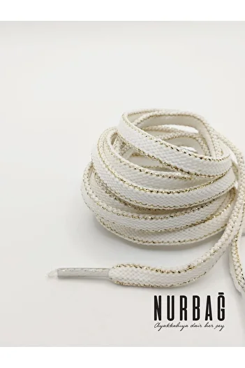 NURBAĞ DOKUMA Sneakers White Gold Lacing 100 Cm 1 Pair Bs98