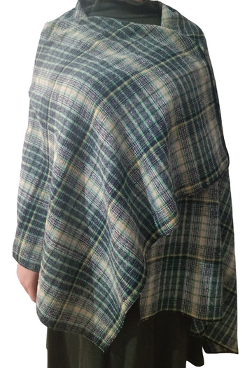 Bytoktay Plaid Lumberjack Shirt Fabric Shoulder Shawl Winter Shawl Neck Shawl Checked Scarf