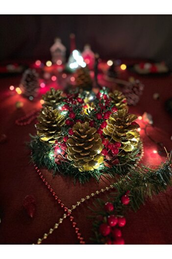 Bukiro New Year's Table Decoration Table Decor Colorful Cone New Year's Table Decoration Kokina 25 X 13 cm