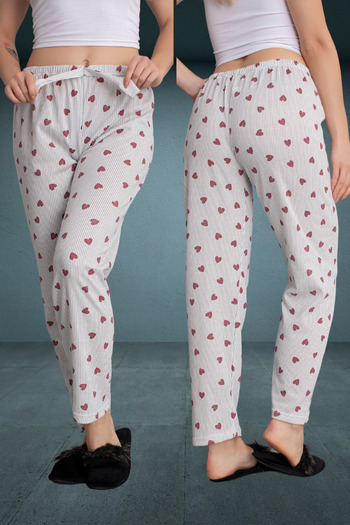 DONEX Thick Raised Fabric Printed Women's Pajama Bottoms