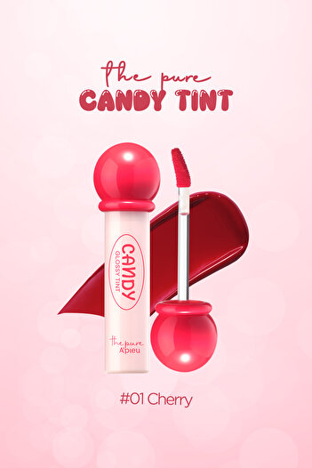 Missha Uzun Süre Kalıcı, Parlak Bitişli, Su Bazlı Tint A'pıeu The Pure Candy Tint (NO.01 CHERRY)