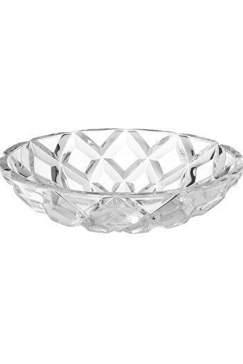 Delisoga Flat Glass Dish with Base for Desserts and Pastries, Multi-Purpose, Clear, 13x31 cm