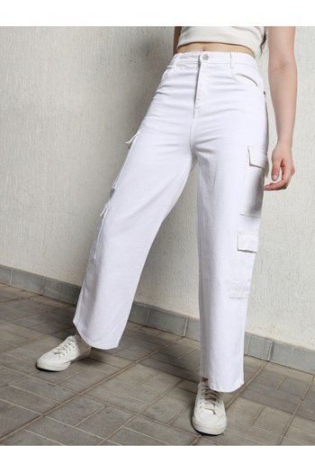 Hubberholme By Styli High Rise Clean Look Cargo Style Jeans