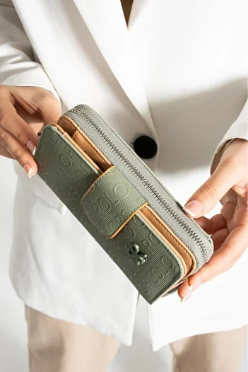 ImPolo Nili Green Tag Print Women's Hand Wallet 10X17 Size