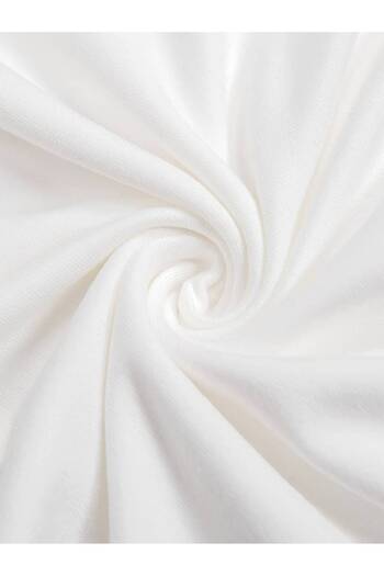 MADAM SHİLA Λευκή στενή εφαρμογή Slimfit Soft Touch Rib Μπλούζα με μακρυμάνικο μπλούζα με λαιμόκοψη