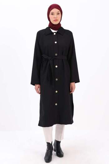 ALLDAY Black-Workness Collar Button Bellow Cap