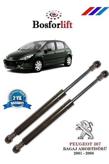 BOSFORLİFT Peugeot 307 Hatchback Frenleme Özelliğine Sahip Bagaj Amortisör Sağ Sol Takım 2001 - 2008 -