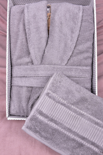 Özdilek Silver Color Şalyaka Bathrobe Head Towel