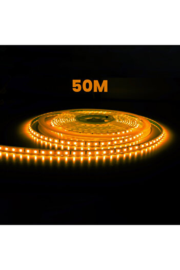 ORBUS 50 Metre Amber Hortum Şerit Led 8w 800 Lümen 220 Volt Fiş
