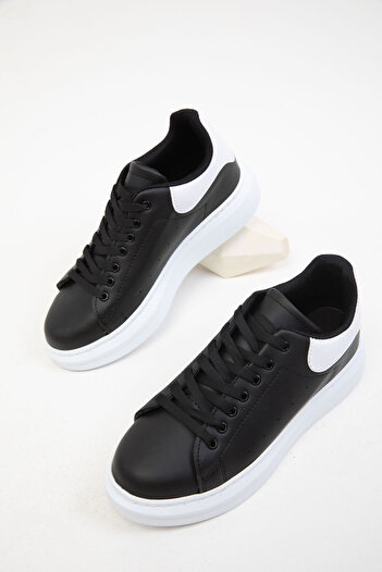 SOHO Black-White Patent Leather Women's Sneaker 19845