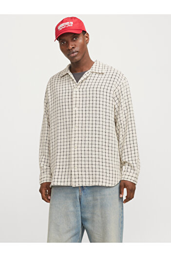 Jack & Jones قميص JORWINTER BOUCLE - LS STYD AW24 Ecru 12277485