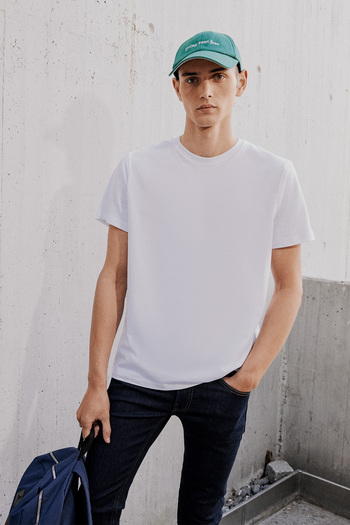 George Henry Unisex Πακέτο με 3 100% βαμβακερή λεπτή εφαρμογή Crew Neck Λευκό-μπορντό-μαύρο T-shirt
