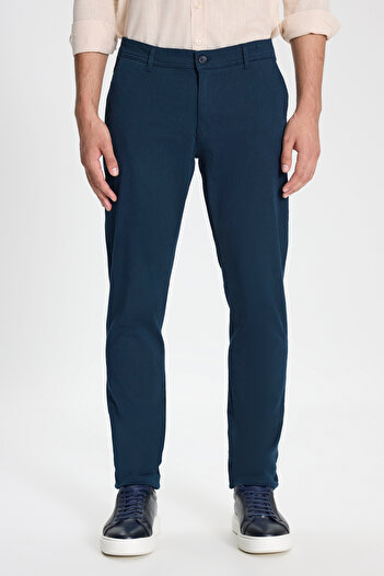 George Henry Бавовняні еластичні брюки slim fit з боковими кишенями для чоловіків, темно-сині