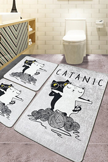 Chilai Home Catanic Set of 3 Bath Rugs Djtbanyobanyo