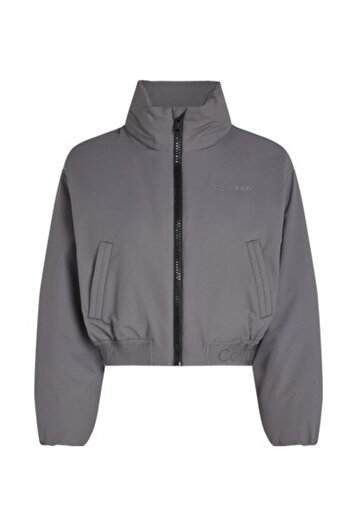 Calvin Klein Šedý dámský Crop Coat - 00Gwf4O500Pts-Padded