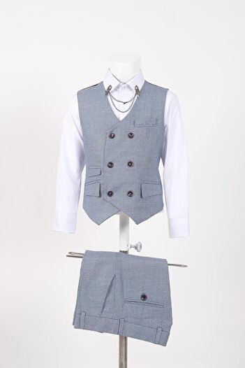 Doctor junior Boy's Slim Fit Bird Eye Suit - No Shirt Mnvs2285