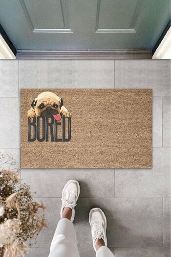 Dormot Defnada Digital Printing Brown Bored Dog Decorative Door Mat K-2080
