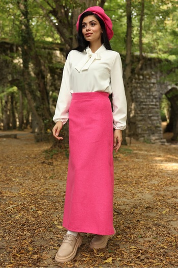 KÜÇÜĞÜM BUTİK Pink Long Stamp Skirt