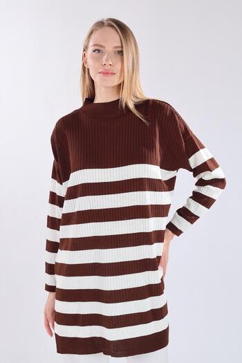 Rays Πλεκτό χιτώνα Bitter Brown 5330 ριγέ