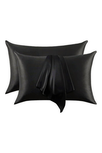 Nomads Felt Black Silk Pillowcase %100 Mulberry Silk, 16 Momme, Sleep Comfort for Skin and Hair (1 Piece, 50X70 cm)