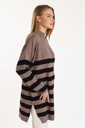 Rays Πλεκτό ριγέ χιτώνα Mink 5330
