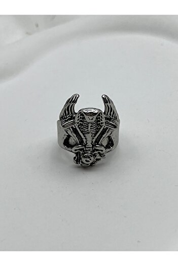 Yıldız Accessory Unisex Adjustable Steel Cobra Double Cylinder Motor Vintage Gothic Cosplay Ring