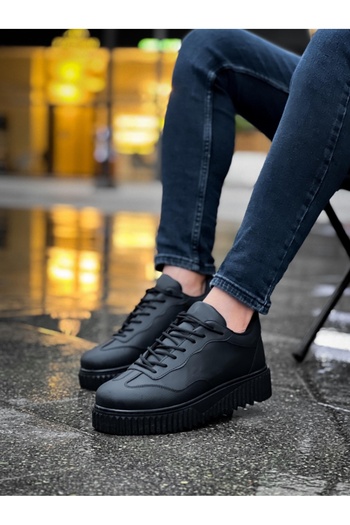 BOA Ba0802 Boa Black Color Black High Sole Men's Casual Shoes