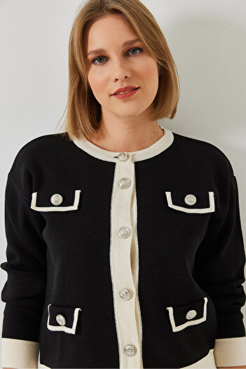 Bianco Lucci Cardigan pentru femei, cu 4 buzunare, tricotaje 14300 60351260