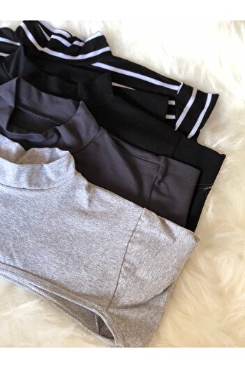 mirach Striped Black Gray Smoked - Set of 4 Grey Tint Neck Collar Sleeves