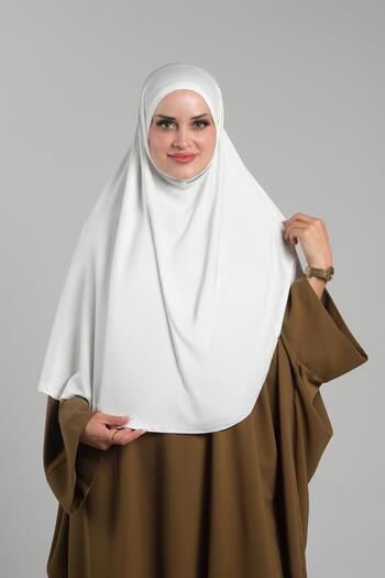 HÜRREM BONE Κρέμα Πρακτικό έτοιμο μαντήλι Hijab Viscose Practical Prayer Cover 2201_40