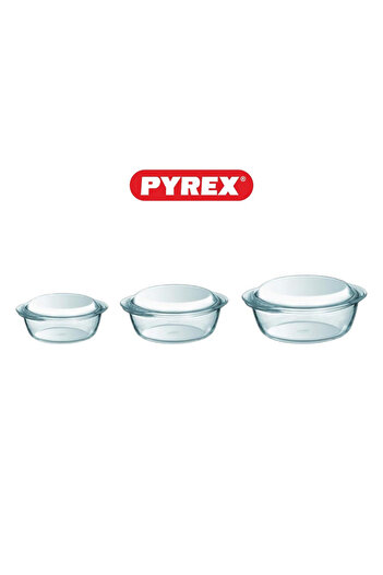 Pyrex Essential Round Casserole Set Of 3 ( 3L+2.1L+1.4L)