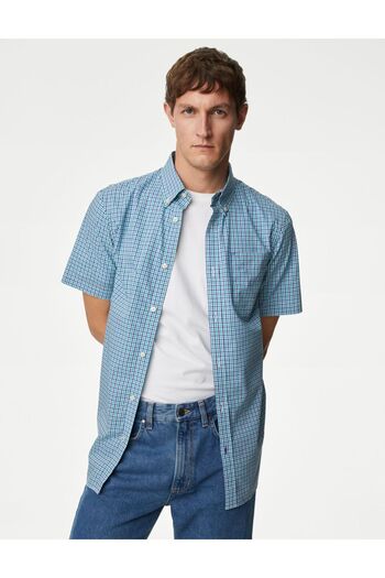 Marks & Spencer Regular Fit Kısa Kollu Oxford Gömlek
