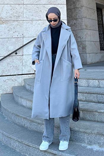 lamelif Gray Stitched Coat - Filthy Stitched