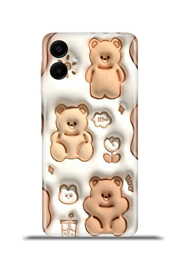 cupcase Samsung Galaxy A06 Compatible Case Flexible Silicone Camera Protection 4K Patterned Cover - Bouncy Bear