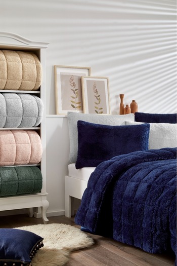 Özdilek Nova Blanket Textured Double Quilt Navy Blue